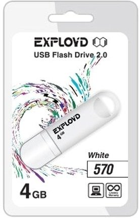 USB Flash Exployd 570 4GB (белый) - 1/1