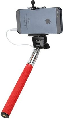 Палка для селфи Eltronic с проводом (красный) - 1/1