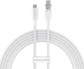 Кабель Baseus Explorer Series Fast Charging with Smart Temperature Control USB Type-C USB Type-C (2 м, белый) - 1/1
