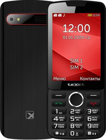 Кнопочный телефон TeXet TM-308 (черный/красный) - 1/1