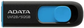 USB Flash ADATA DashDrive UV128 512GB (черный/синий) - 1/1