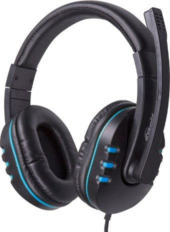 Наушники Ritmix RH-555M (черный/синий) - 1/1