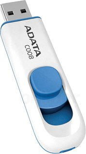USB Flash ADATA C008 White+Blue 16 Гб (AC008-16G-RWE) - 1/1