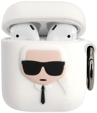 Чехол CG Mobile Karl Lagerfeld для AirPods 1&2 KLACCSILKHWH (белый) - 1/1