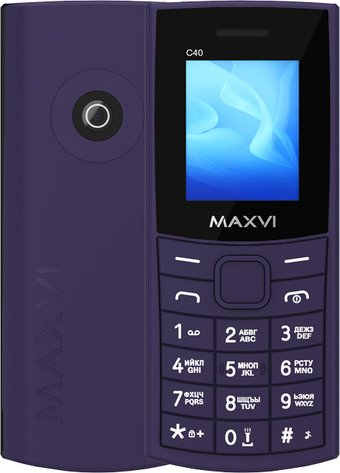 Кнопочный телефон Maxvi C40 (фиолетовый) - 1/1