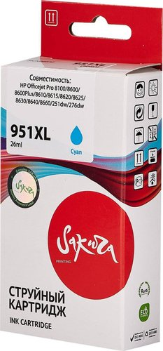 Картридж Sakura Printing SICN046AE (аналог HP 951XL Cyan) - 1/1