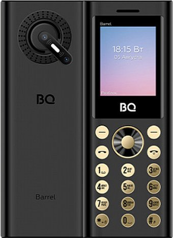 Кнопочный телефон BQ BQ-1858 Barrel (черный/золотистый) - 1/1