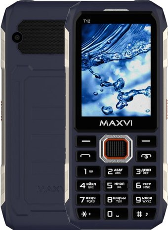 Кнопочный телефон Maxvi T12 (синий) - 1/1