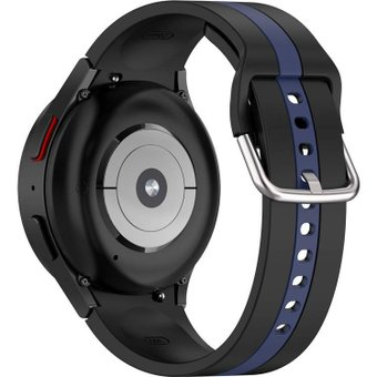 Ремешок Rumi Sport Line силиконовый для Samsung Galaxy Watch4/5/6 (20 мм, черный/синий) - 1/1