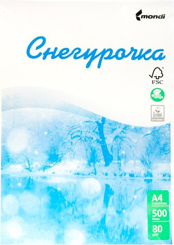 Офисная бумага Снегурочка А4 80 г/м2 500 л SYKT255 - 1/1