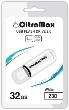 USB Flash OltraMax 230 32GB (белый) [OM-32GB-230-White] - 1/1