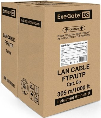 Кабель ExeGate UTP4-C5e-CCA-S25-IN-PVC-GY-305 UTP - 1/1