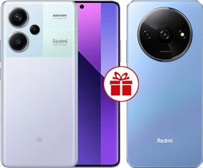 Смартфон Xiaomi Redmi Note 13 Pro+ 5G 8GB/256GB с NFC международная версия (фиолетовое сияние) и Redmi A3 3GB/64GB (звездный синий) по акции - 1/1