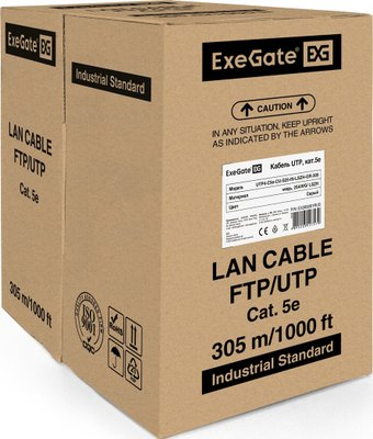 Кабель ExeGate UTP4-C5e-CU-S25-IN -LSZH-GR-305 UTP - 1/1