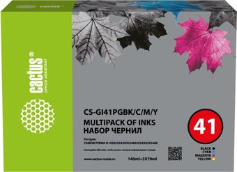 Чернила CACTUS CS-GI41PGBK-C-M-Y - 1/1