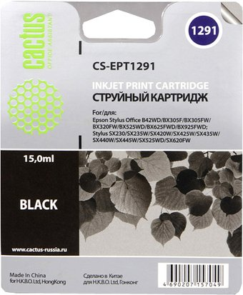Картридж CACTUS CS-EPT1291 (аналог Epson EPT12914010) - 1/1