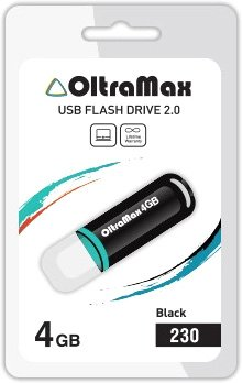 USB Flash OltraMax 230 4GB (черный) [OM-4GB-230-Black] - 1/1