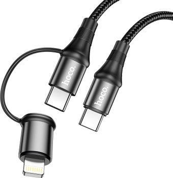 Кабель Hoco X50 Type-C - Type-C/Type-C - Lightning (1 м, черный) - 1/1