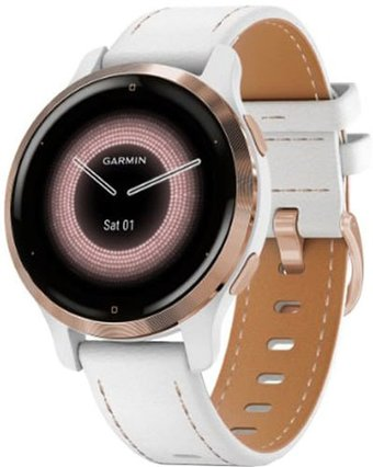 Умные часы Garmin Venu 2S (розовое золото/белый кожаный) - 1/1