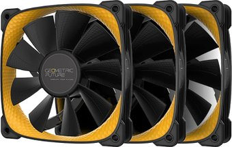 Комплект вентиляторов для корпуса Geometric Future Squama 2505 Triple Pack (черный/желтый) - 1/1
