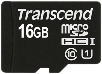 Карта памяти Transcend microSDHC Class 10 UHS-I 16GB (TS16GUSDCU1) - 1/1