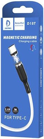 Кабель Denmen D18T USB Type-A - USB Type-C (1 м, белый) - 1/1