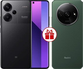 Смартфон Xiaomi Redmi Note 13 Pro+ 5G 12GB/512GB с NFC международная версия (полуночный черный) и Redmi A3 3GB/64GB (зеленый лес) по акции - 1/1