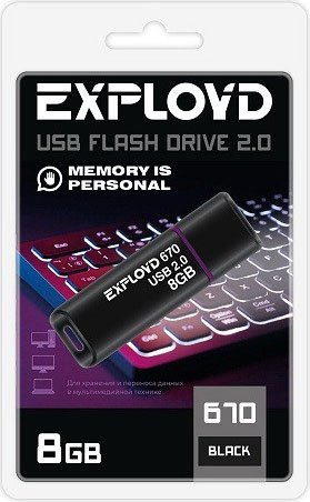 USB Flash Exployd 670 8GB (черный) - 1/1