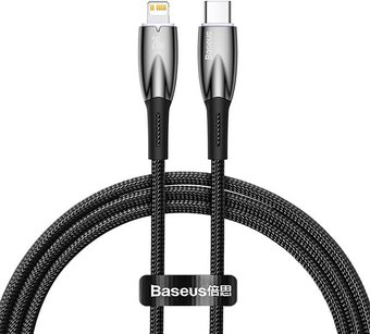 Кабель Baseus Glimmer Series Fast Charging Data Cable Type-C - Lightning 20W CADH000001 (1 м, черный) - 1/1