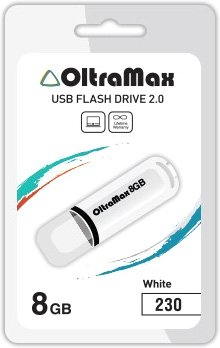 USB Flash OltraMax 230 8GB (белый) [OM-8GB-230-White] - 1/1