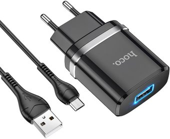 Сетевое зарядное Hoco N1 microUSB (черный) - 1/1
