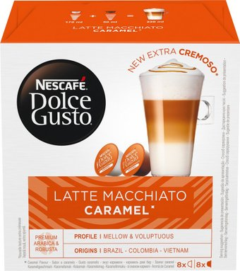 Кофе в капсулах Nescafe Dolce Gusto Latte Macchiato Caramel капсульный 16 шт (8 порций) - 1/1