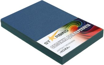Картонная обложка для переплета Starbind A4 230 г/кв.м. 100 шт (кожа, синий) - 1/1