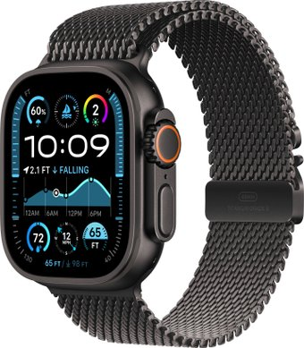 Умные часы Apple Watch Ultra 2 LTE 49 мм (титановый корпус, черный/черный, миланская петля M) - 1/1