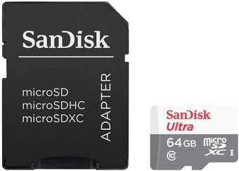 Карта памяти SanDisk Ultra SDSQUNR-064G-GN3MA microSDXC 64GB (с адаптером) - 1/1