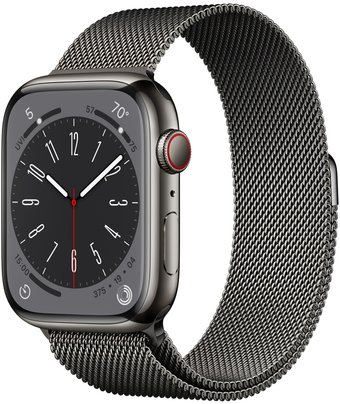 Умные часы Apple Watch Series 8 LTE 45 мм (корпус из нержавеющей стали, графит/миланский графитовый) - 1/1