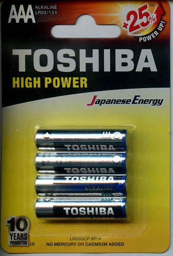 Батарейка Toshiba Alkaline LR03 4BP - 1/1