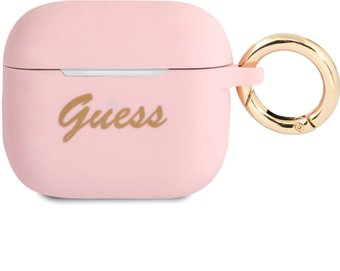 Чехол CG Mobile Guess with ring Script logo для AirPods 3 GUA3SSSI (светло-розовый) - 1/1