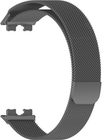 Браслет Rumi Milanese loop металлический для Huawei Band 8/9 (черный) - 1/1