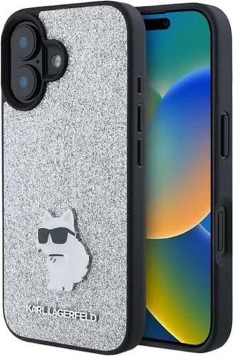 Чехол для телефона Lagerfeld Fixed glitters NFT Choupette Metal pin для iPhone 16 KLHCP16SGCNPSG - 1/1