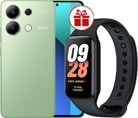 Смартфон Xiaomi Redmi Note 13 8GB/256GB с NFC международная версия (мятно-зеленый) и Xiaomi Redmi Band 8 Active (черный) по акции - 1/1