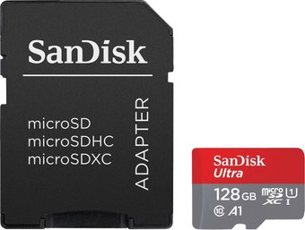 Карта памяти SanDisk Ultra SDSQUA4-128G-GN6MA microSDXC 128GB (с адаптером) - 1/1