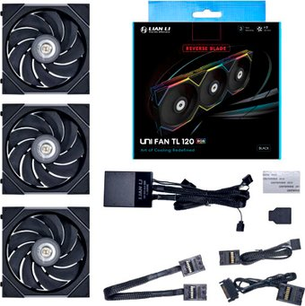 Комплект вентиляторов для корпуса Lian Li Uni Fan TL 120 Reverse Triple Pack G99.12RTL3B.R0 - 1/1