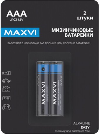 Батарейка Maxvi MBLR03ES2 AAA 2 шт - 1/1