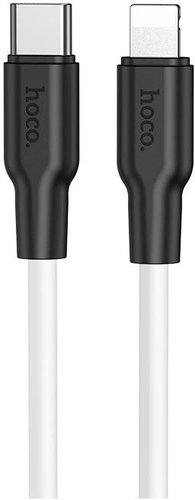 Кабель Hoco X21 Plus Silicone USB Type-C - Lightning (1 м, черный/белый) - 1/1