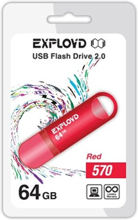 USB Flash Exployd 570 64GB (красный) [EX-64GB-570-Red] - 1/1