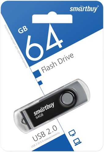 USB Flash SmartBuy Twist 64GB (черный) - 1/1