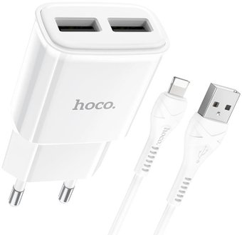 Сетевое зарядное Hoco C88A Lightning (белый) - 1/1