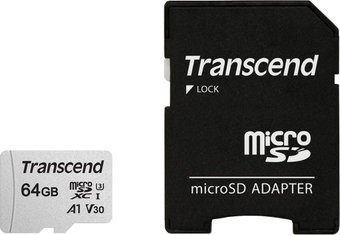 Карта памяти Transcend microSDXC 300S 64GB + адаптер - 1/1