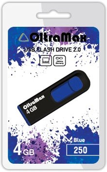 USB Flash OltraMax 250 4GB (синий) [OM-4GB-250-Blue] - 1/1